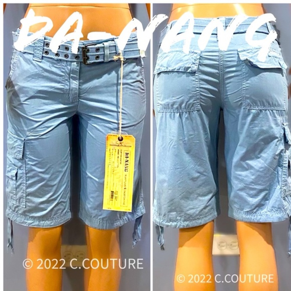 NEW Da-Nang Casual chic Bermuda BABY BLUE Cargo shorts $168